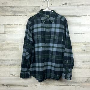 Woolrich  Mens Large Cotton Plaid long sleeve button down collared  shirt